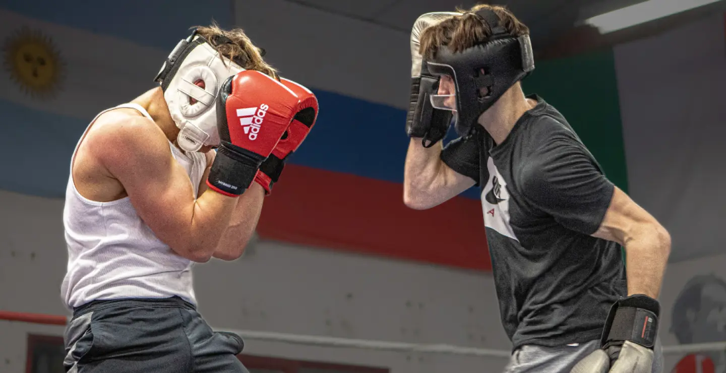 Boxeurs amateurs à l’entraînement au Noble Art Portésien